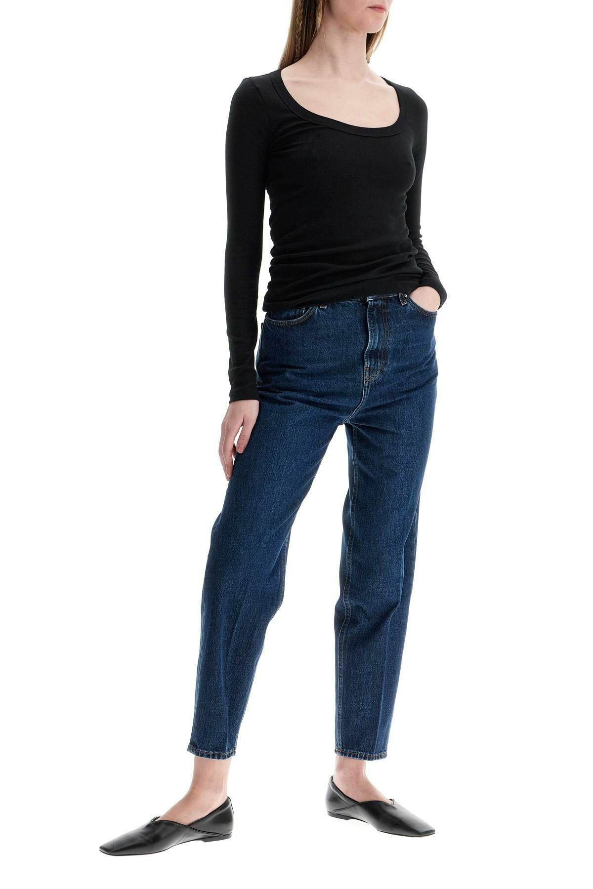 TOTEME dark blue organic cotton tapered jeans Blue Toteme