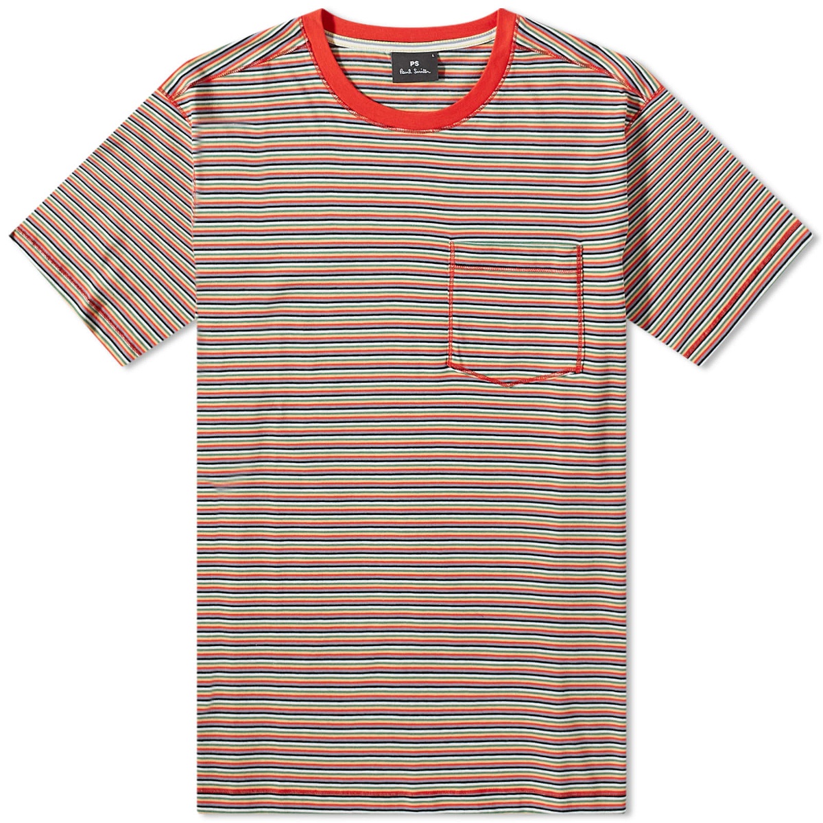 Photo: Paul Smith Stripe Pocket T-Shirt in Multicolour