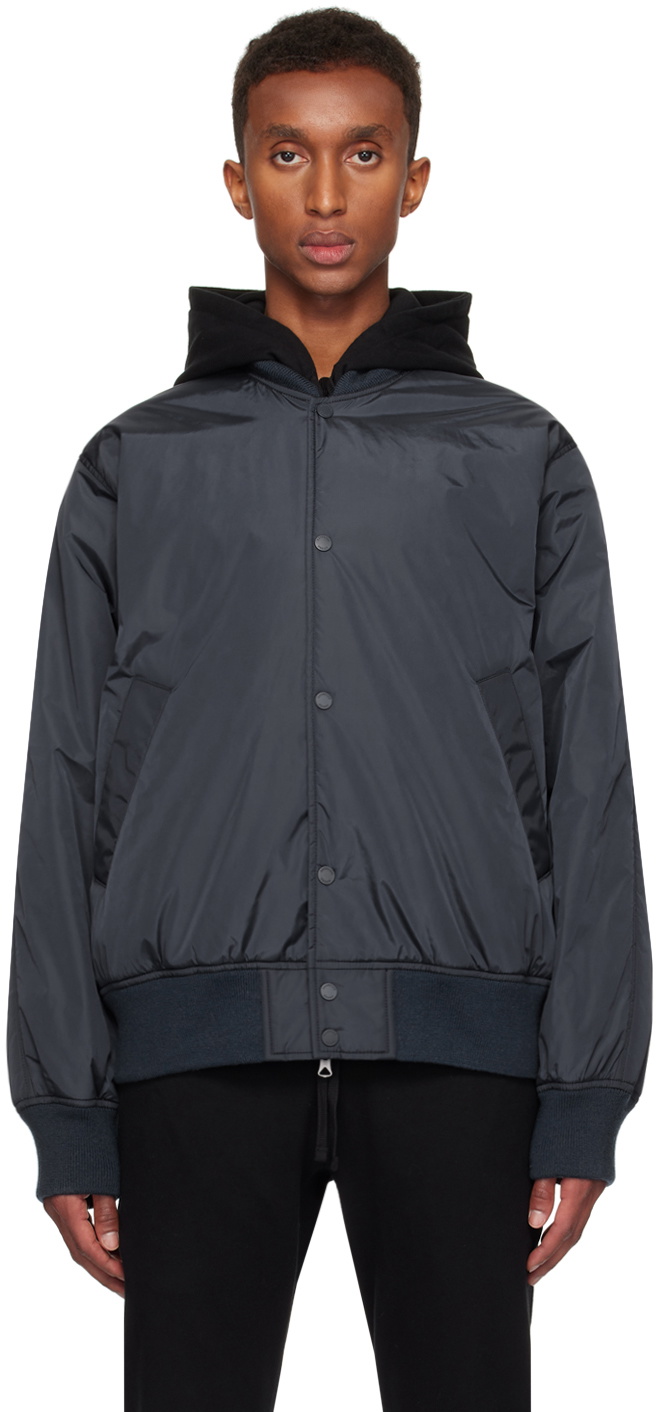 Reigning Champ Navy ECONYL Satin Nylon Stadium Jacket