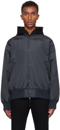 Reigning Champ Navy ECONYL Satin Nylon Stadium Jacket