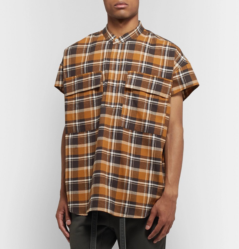 Fear of God - Oversized Checked Cotton-Flannel Half-Placket Shirt