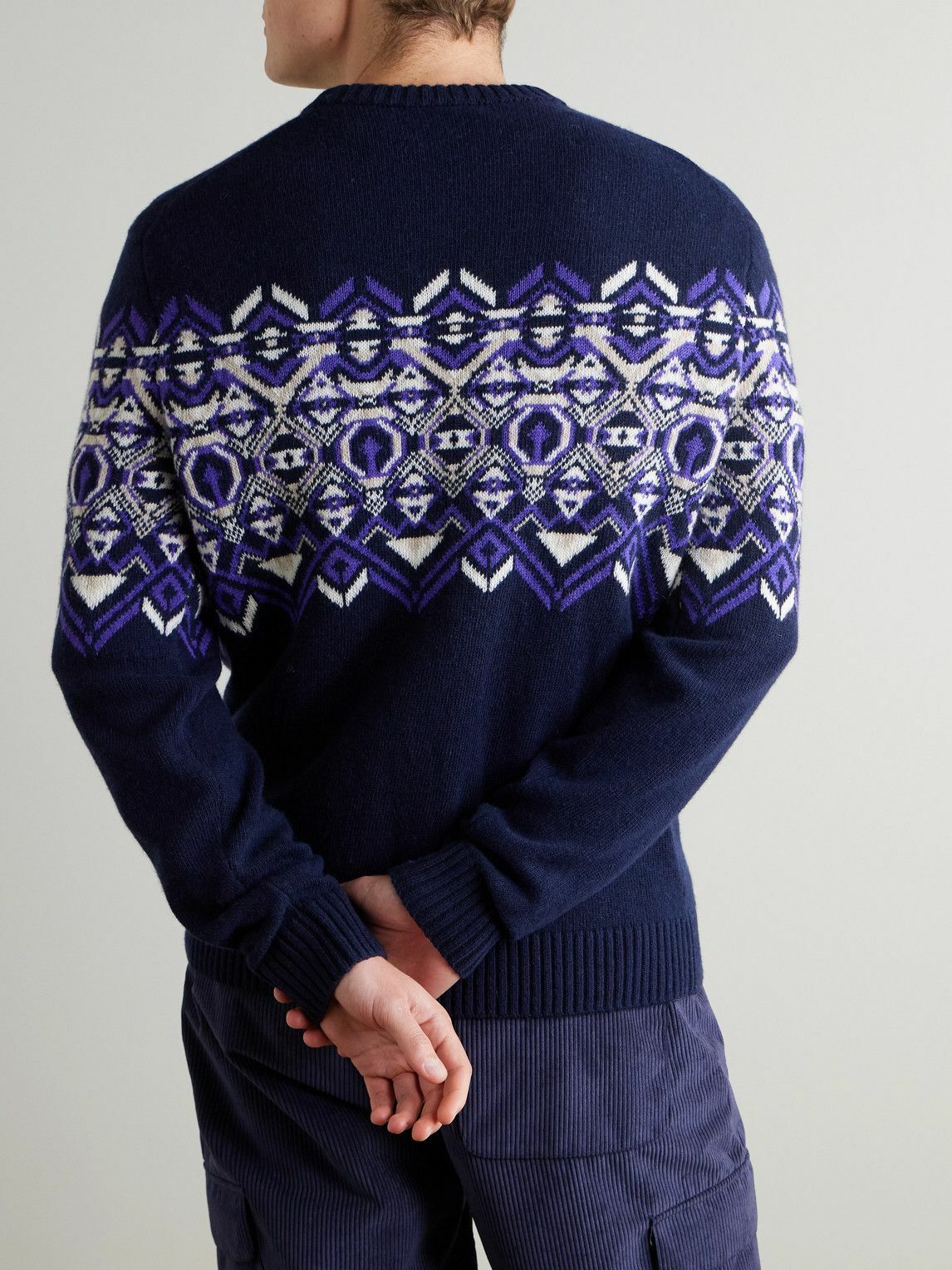 BOGNER - Luci Fair Isle Virgin Wool Sweater - Blue