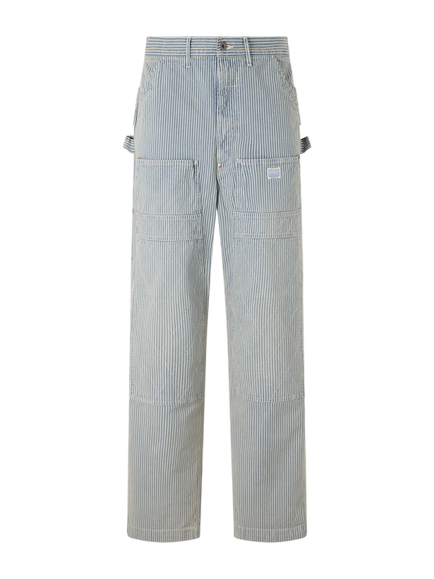 Photo: KAPITAL - Liberty Hickoree Lumber Straight-Leg Striped Cotton-Canvas Trousers - Blue