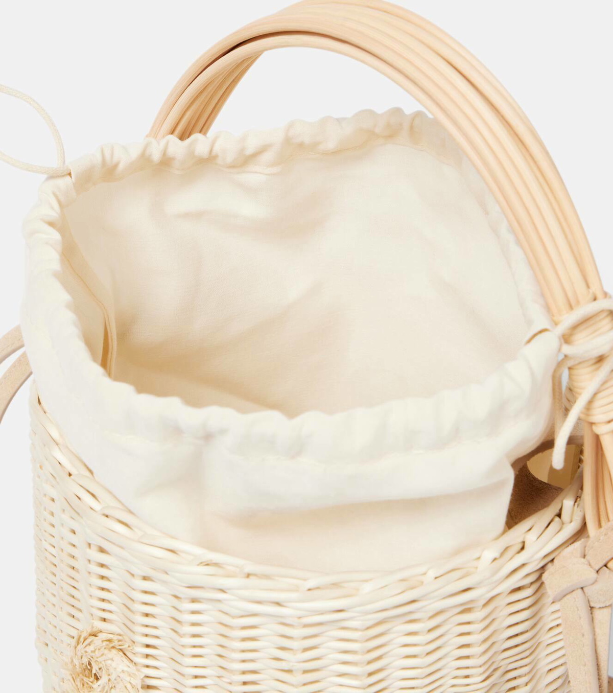 Ruslan Baginskiy Iza rattan-trimmed wicker basket bag