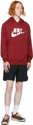 Nike Red Fleece Sportswear Club Hoodie