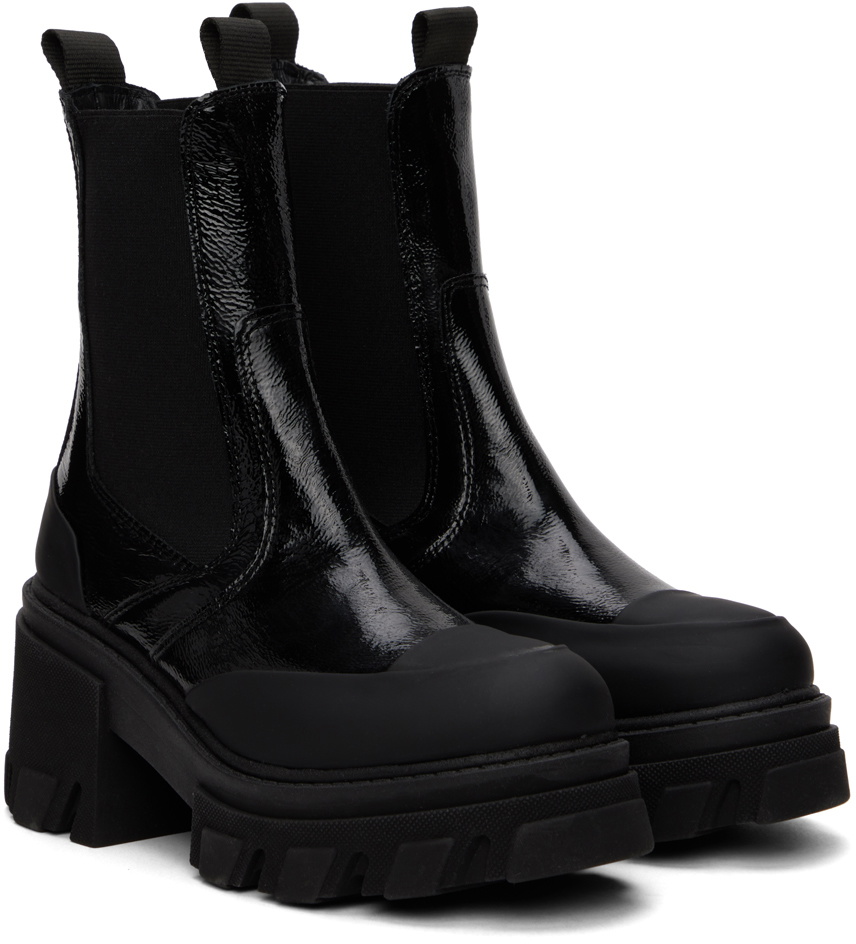 GANNI Black Cleated Chelsea Boots