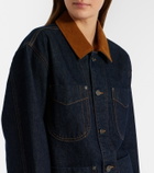 Khaite Wyatt corduroy-trimmed denim jacket