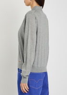 Versace Logo-embroidered Wool Cardigan Grey