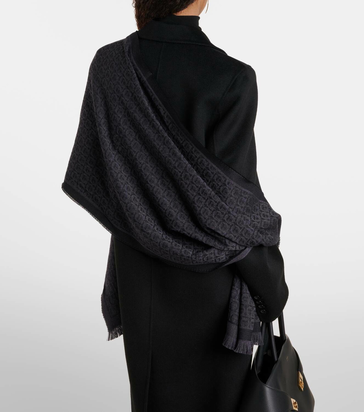 Ferragamo Gancini jacquard wool scarf