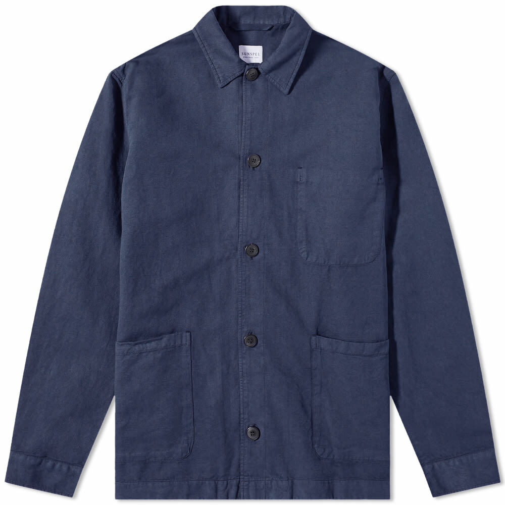 Sunspel Men's Twin Pocket Jacket in Navy Sunspel