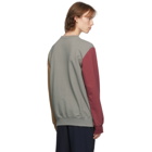 Comme des Garcons Homme Deux Grey and Red Colorblock Sweatshirt