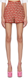 Valentino Beige & Red VLogo Shorts