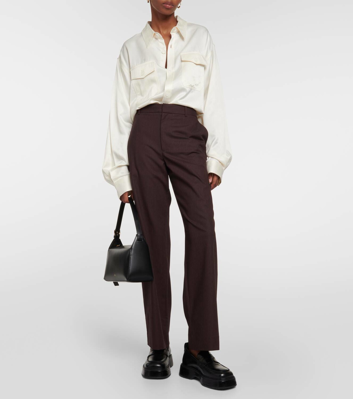 Ami Paris Cupro and wool-blend overshirt