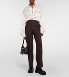 Ami Paris Cupro and wool-blend overshirt