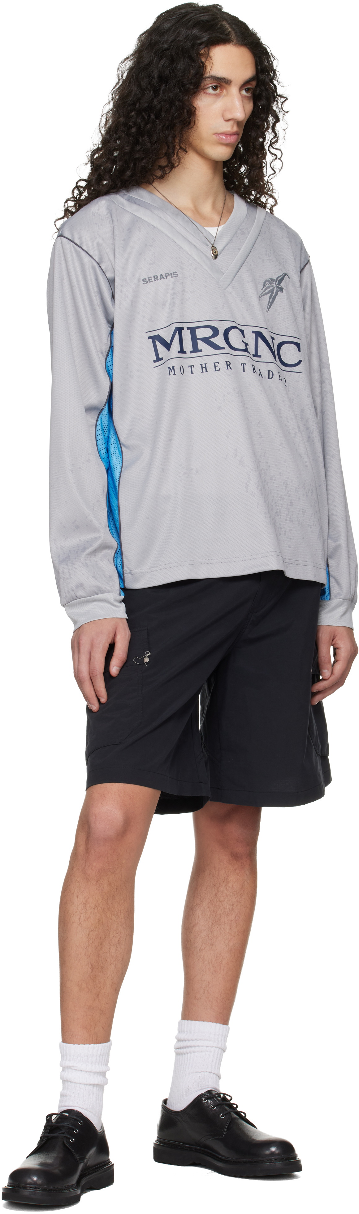 Serapis Gray Double V Football Jersey