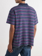 Rag & Bone - Striped Cotton-Piqué Polo Shirt - Blue