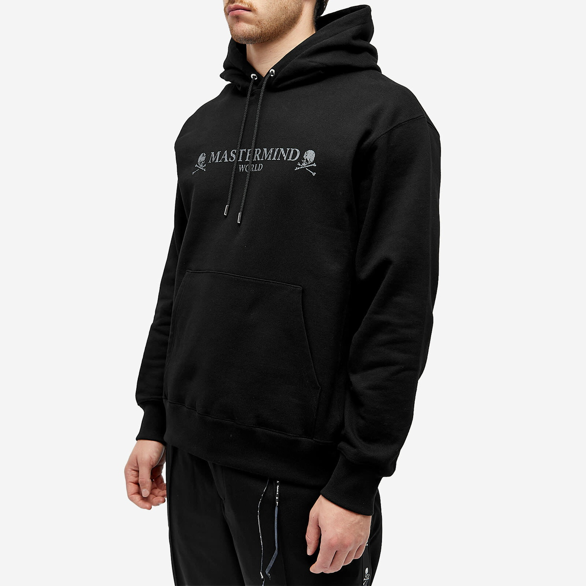 MASTERMIND WORLD Men's Rubbed Logo Hoodie in Black MASTERMIND WORLD
