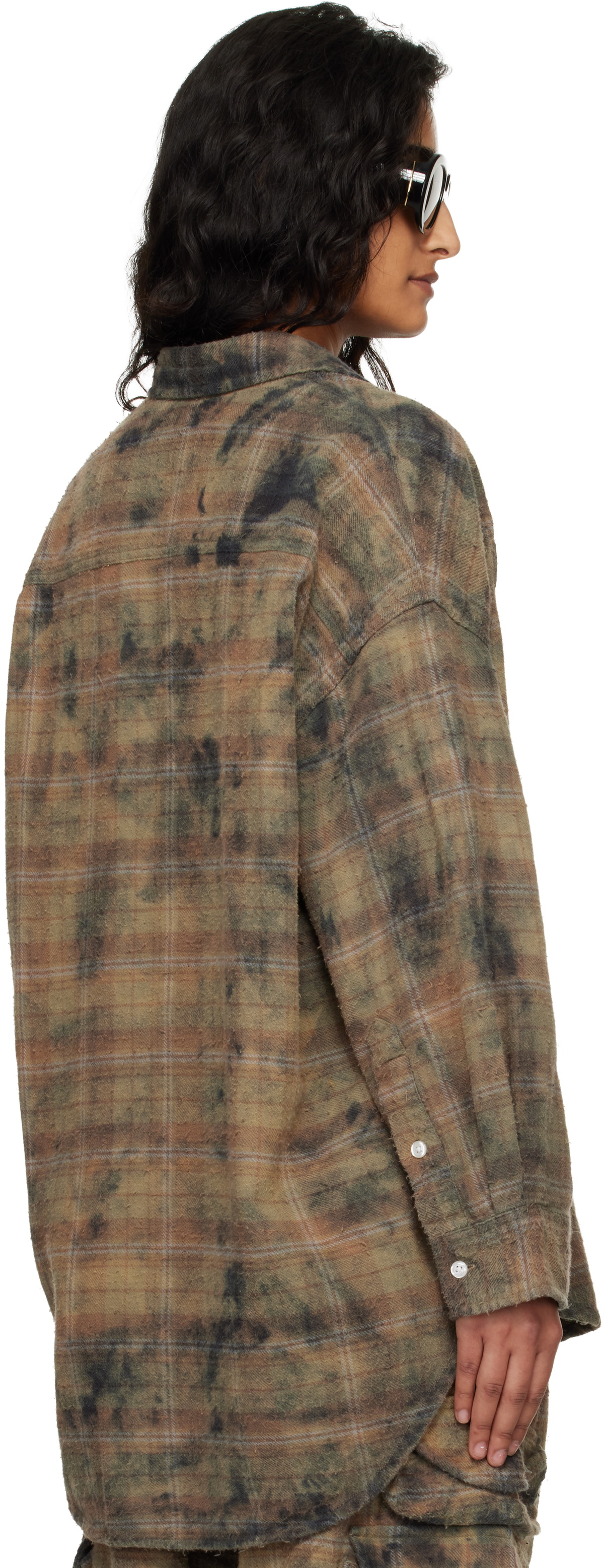 R13 Green & Navy Drop Neck Work Shirt