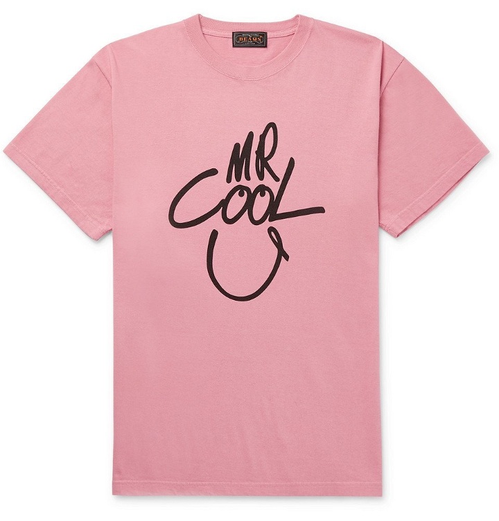 Photo: Beams Plus - Printed Cotton-Jersey T-Shirt - Pink