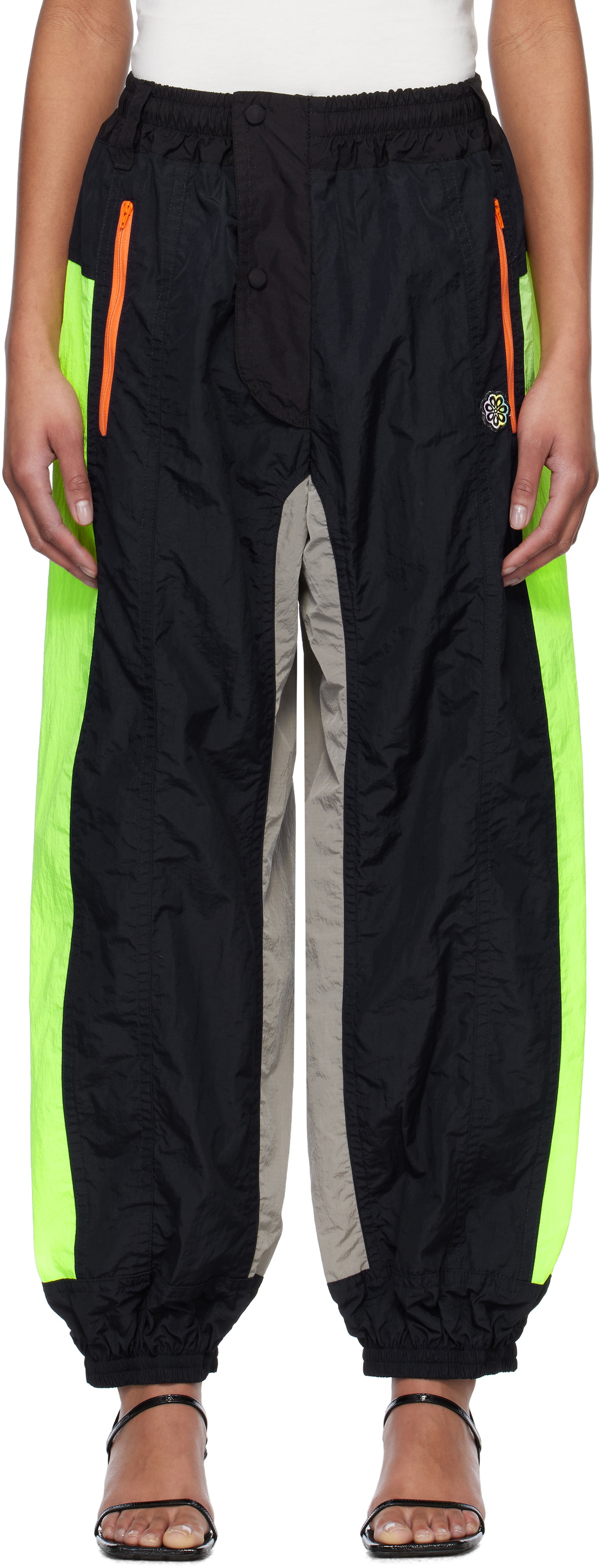 Meryll Rogge Multicolor Textured Nylon Track Pants