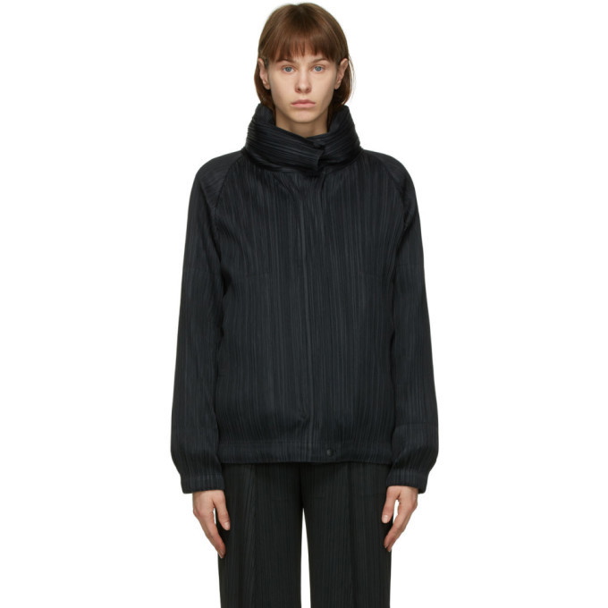 Pleats Please Issey Miyake Black Down Removable Liner Jacket