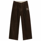Human Made Men's Corduroy Pleated Trousers in Brown