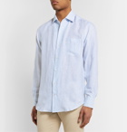 Loro Piana - Striped Slub Linen Shirt - Blue