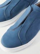 Manolo Blahnik - Agilio Nubuck Slip-On Sneakers - Blue
