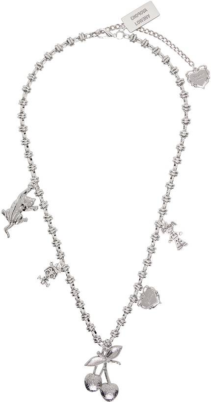 Photo: Chopova Lowena Silver Multi Charm Long Necklace
