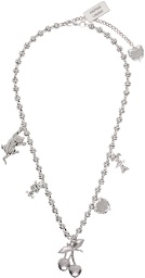 Chopova Lowena Silver Multi Charm Long Necklace