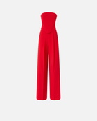 Pinko Elegant Bustier Jumpsuit With Wide Leg Trousers Lively Red