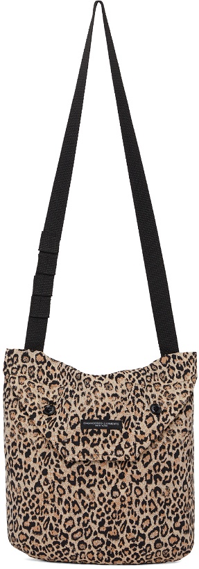 Photo: Engineered Garments Black & Beige Leopard Messenger Bag