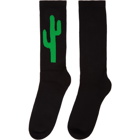 Palm Angels Black and Green Cactus Socks