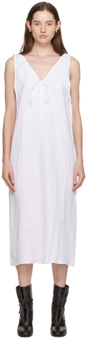 Deiji Studios White 'The Tie' Midi Dress Deiji Studios