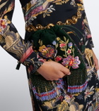 Etro Kalispera Small beaded suede shoulder bag