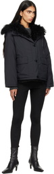 Yves Salomon Black Short Down Jacket