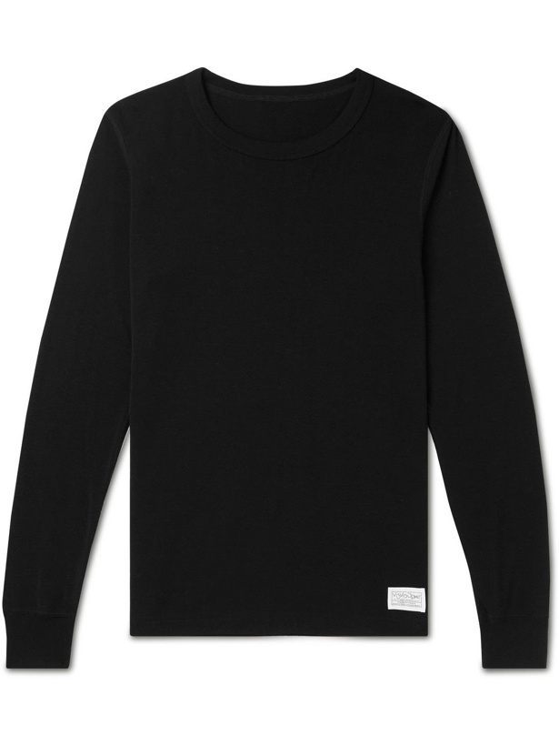 Photo: Visvim - Sport Lakota Slim-Fit Logo-Appliquéd Wool-Jersey T-Shirt - Black