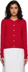 Dunst Red Essential Crewneck Knit Cardigan