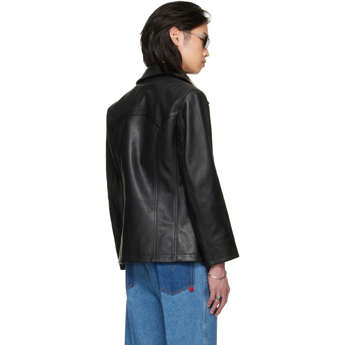 LU'U DAN BRUCE LEE x LỰU ĐẠN Black Leather Creep Jacket