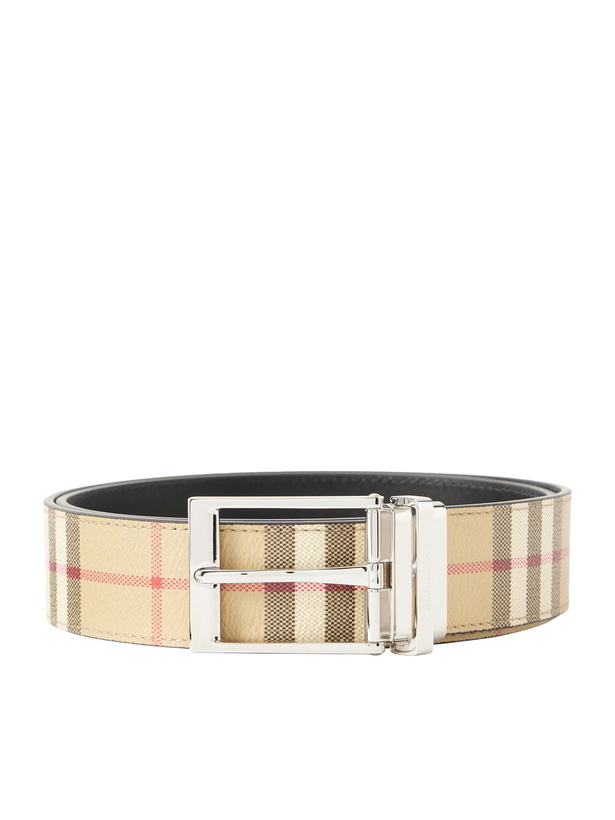 Photo: Burberry - 3.5cm Reversible Checked Coated-Leather Belt - Neutrals