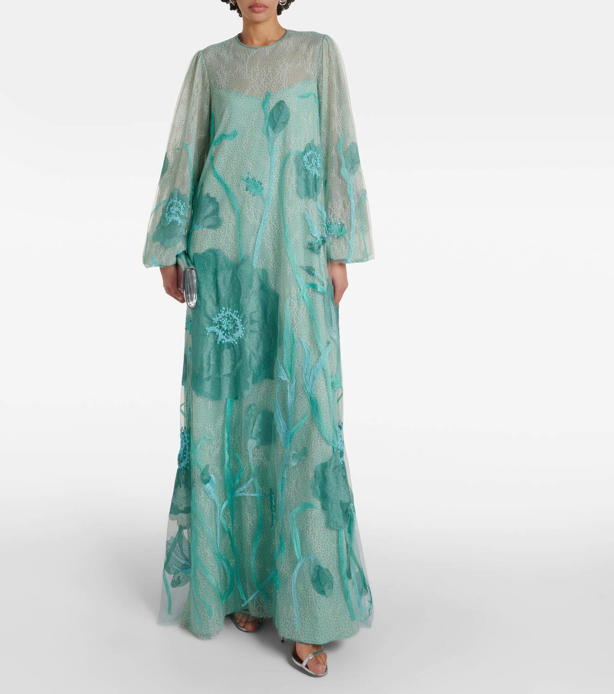 Costarellos Yesenia embroidered tulle gown
