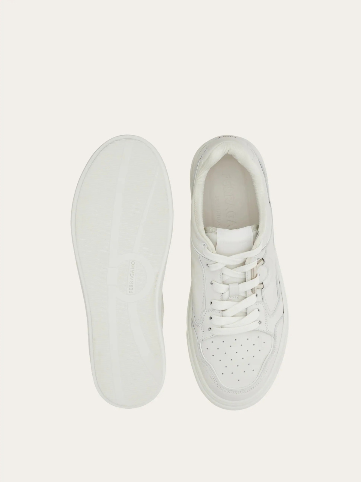 Ferragamo Mens Gancini sneaker in White