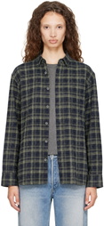 Dunst Navy Checked Flannel BD Shirt