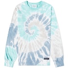 thisisneverthat Men's Long Sleeve Tie Dye T-Shirt in Teal/Ivory/Navy