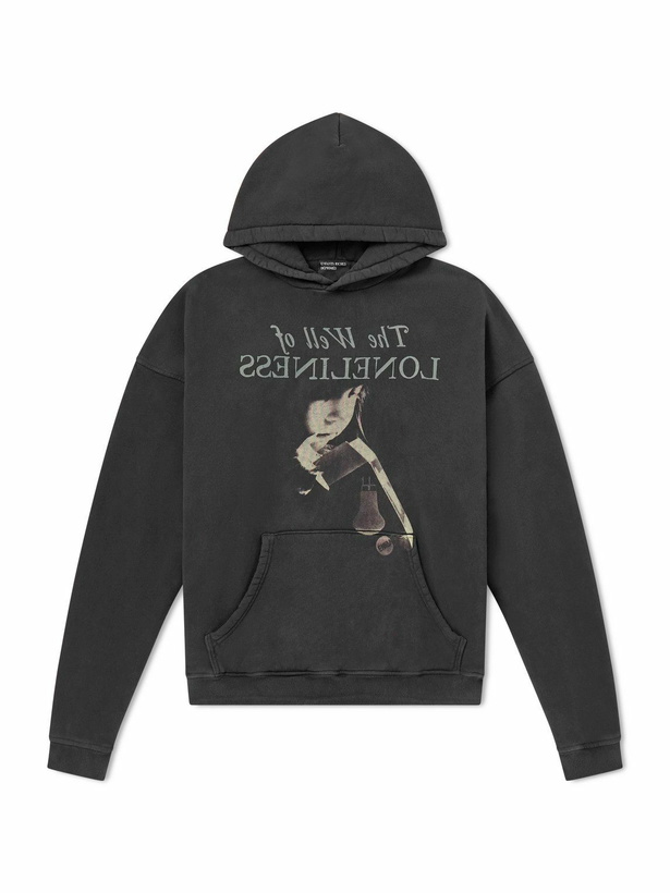 Photo: Enfants Riches Déprimés - Well of Loneliness Printed Cotton-Jersey Hoodie - Black