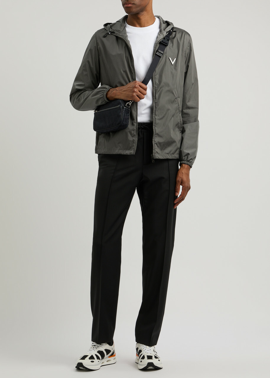 Valentino Hooded Nylon Jacket Grey Valentino