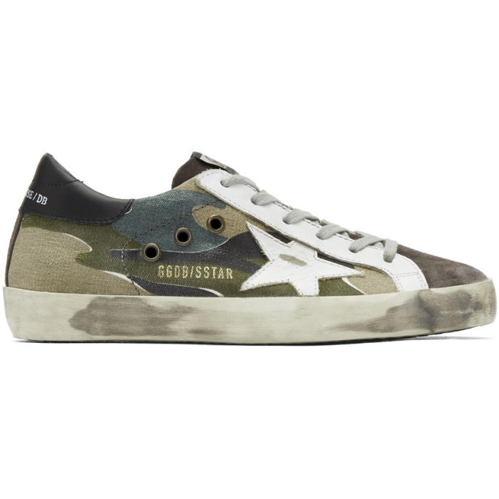 Photo: Golden Goose Grey and White Camo Superstar Sneakers 