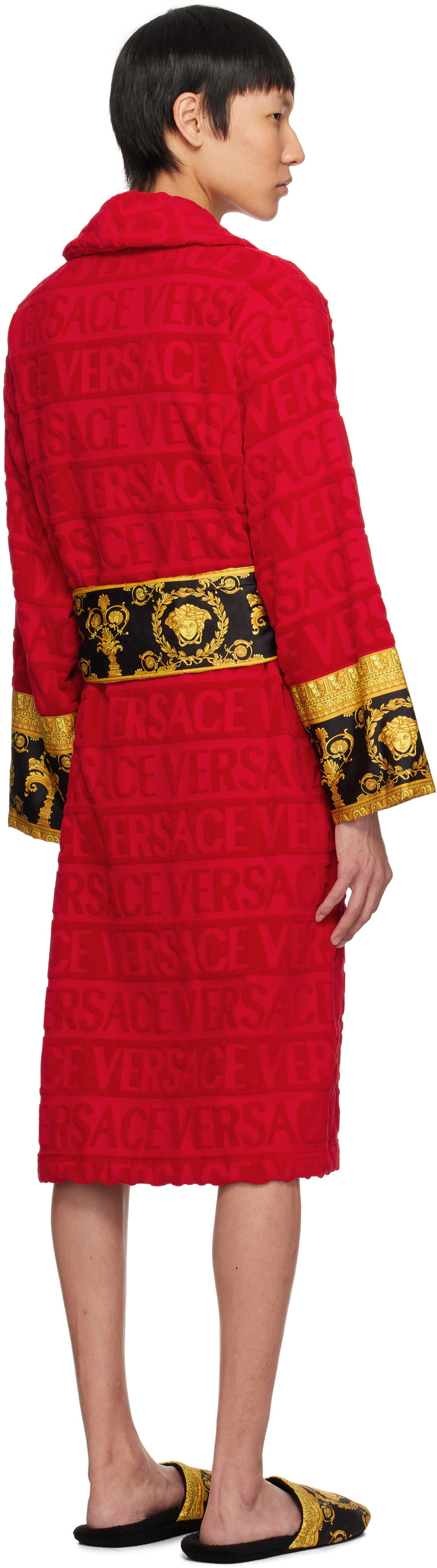 Versace Underwear Red 'I Heart Baroque' Bathrobe