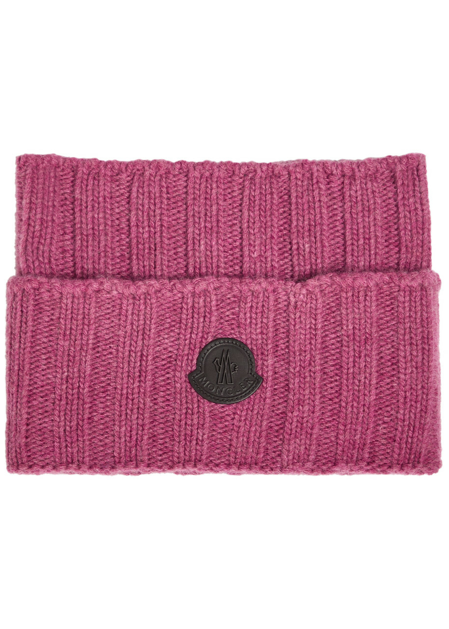 Moncler Logo-appliquéd Wool and Cashmere-blend Collar - Dark Pink - One Size