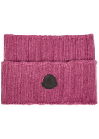 Moncler Logo-appliquéd Wool and Cashmere-blend Collar - Dark Pink - One Size